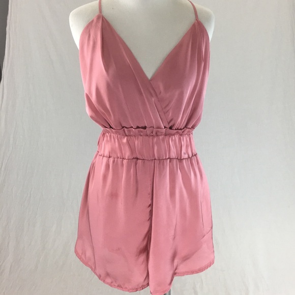 Shinestar Dresses & Skirts - SHINESTAR ROSE PINK SATIN SHORT JUMPER LARGE NWOT